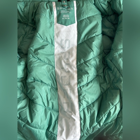 Women’s Spyder 3 in 1 Green n white winter Jacket - Picture 15 of 16